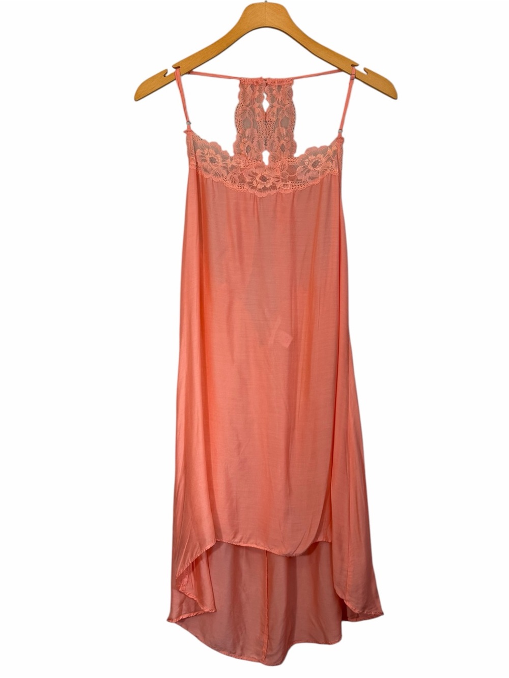 Victoria's Secret Lace Detail Chemise Size M Silk Blend Peach Y2K Fairycore